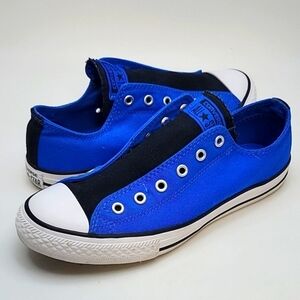 Converse Chuck Taylor Slip-on Royal Blue and Black Kids Shoes 5.5 Youth, 8 Women